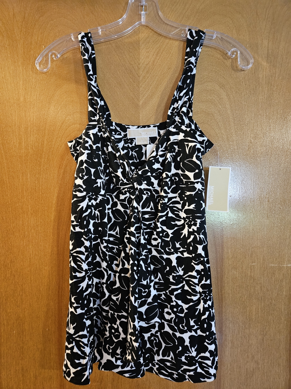 MICHAEL Michael Kors Black and White Floral Swimsuit Coverage Tank